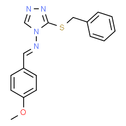 ChemSpider 2D Image | (3-Benzylsulfanyl-[1,2,4]triazol-4-yl)-(4-methoxy-benzylidene)-amine | C17H16N4OS