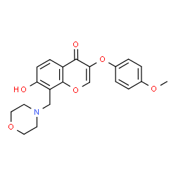 ChemSpider 2D Image | 7-Hydroxy-3-(4-methoxy-phenoxy)-8-morpholin-4-ylmethyl-chromen-4-one | C21H21NO6