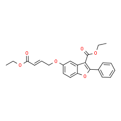 ChemSpider 2D Image | Ethyl 5-{[(2E)-4-ethoxy-4-oxo-2-buten-1-yl]oxy}-2-phenyl-1-benzofuran-3-carboxylate | C23H22O6