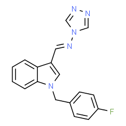 ChemSpider 2D Image | N-{(E)-[1-(4-Fluorobenzyl)-1H-indol-3-yl]methylene}-4H-1,2,4-triazol-4-amine | C18H14FN5
