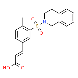 ChemSpider 2D Image | (2E)-3-[3-(3,4-Dihydro-2(1H)-isoquinolinylsulfonyl)-4-methylphenyl]acrylic acid | C19H19NO4S