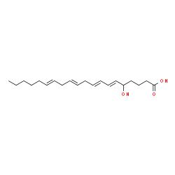 ChemSpider 2D Image | 5-hydroxy-6,8,11,14-eicosatetraenoic acid | C20H32O3