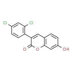 ChemSpider 2D Image | 3-(2,4-Dichlorophenyl)-7-hydroxy-2H-chromen-2-one | C15H8Cl2O3