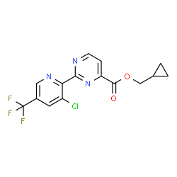 ChemSpider 2D Image | Cyclopropylmethyl 2-[3-chloro-5-(trifluoromethyl)-2-pyridinyl]-4-pyrimidinecarboxylate | C15H11ClF3N3O2