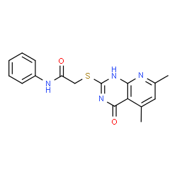 ChemSpider 2D Image | 2-[(5,7-Dimethyl-4-oxo-1,4-dihydropyrido[2,3-d]pyrimidin-2-yl)sulfanyl]-N-phenylacetamide | C17H16N4O2S