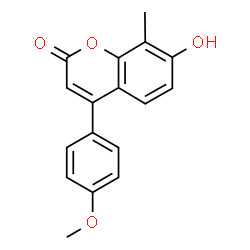 ChemSpider 2D Image | 7-Hydroxy-4-(4-methoxyphenyl)-8-methyl-2H-chromen-2-one | C17H14O4