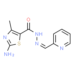 ChemSpider 2D Image | 2-Amino-4-methyl-N'-[(Z)-2-pyridinylmethylene]-1,3-thiazole-5-carbohydrazide | C11H11N5OS
