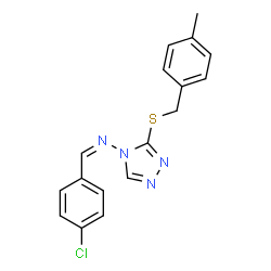 ChemSpider 2D Image | (Z)-1-(4-Chlorophenyl)-N-{3-[(4-methylbenzyl)sulfanyl]-4H-1,2,4-triazol-4-yl}methanimine | C17H15ClN4S