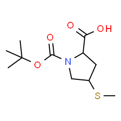 ChemSpider 2D Image | 1-{[(2-Methyl-2-propanyl)oxy]carbonyl}-4-(methylsulfanyl)proline | C11H19NO4S