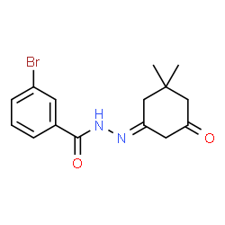 ChemSpider 2D Image | 3-Bromo-N'-[(1E)-3,3-dimethyl-5-oxocyclohexylidene]benzohydrazide | C15H17BrN2O2