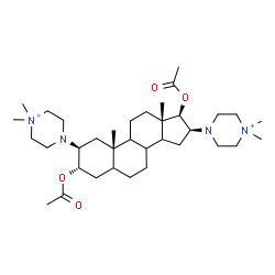 ChemSpider 2D Image | (2beta,3alpha,8xi,9xi,14xi,16beta,17beta)-3,17-Diacetoxy-2,16-bis(4,4-dimethylpiperazin-4-ium-1-yl)androstane | C35H62N4O4