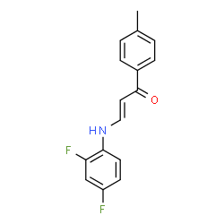 ChemSpider 2D Image | (2E)-3-[(2,4-Difluorophenyl)amino]-1-(4-methylphenyl)-2-propen-1-one | C16H13F2NO