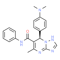 ChemSpider 2D Image | (7R)-7-[4-(Dimethylamino)phenyl]-5-methyl-N-phenyl-1,7-dihydro[1,2,4]triazolo[1,5-a]pyrimidine-6-carboxamide | C21H22N6O