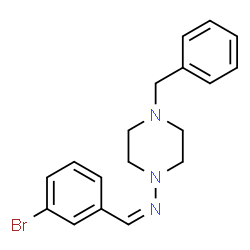 ChemSpider 2D Image | (Z)-N-(4-Benzyl-1-piperazinyl)-1-(3-bromophenyl)methanimine | C18H20BrN3