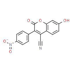 ChemSpider 2D Image | 7-Hydroxy-3-(4-nitrophenyl)-2-oxo-2H-chromene-4-carbonitrile | C16H8N2O5