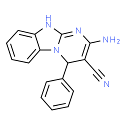 ChemSpider 2D Image | 2-Amino-4-phenyl-4,10-dihydropyrimido[1,2-a]benzimidazole-3-carbonitrile | C17H13N5