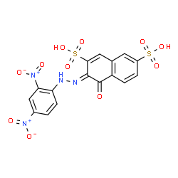ChemSpider 2D Image | (3Z)-3-[(2,4-Dinitrophenyl)hydrazono]-4-oxo-3,4-dihydro-2,7-naphthalenedisulfonic acid | C16H10N4O11S2