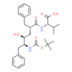 ChemSpider 2D Image | N-[(2R,4S,5S)-2-Benzyl-4-hydroxy-5-({[(2-methyl-2-propanyl)oxy]carbonyl}amino)-6-phenylhexanoyl]-L-valine | C29H40N2O6