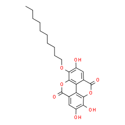 ChemSpider 2D Image | 3-(Decyloxy)-2,7,8-trihydroxychromeno[5,4,3-cde]chromene-5,10-dione | C24H26O8