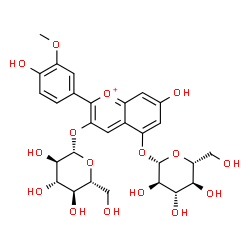 ChemSpider 2D Image | Peonidin-3,5-O-di-beta-glucopyranoside | C28H33O16