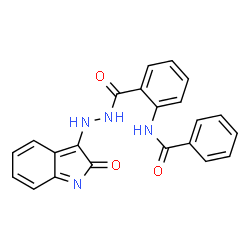 ChemSpider 2D Image | N-(2-{[2-(2-Oxo-2H-indol-3-yl)hydrazino]carbonyl}phenyl)benzamide | C22H16N4O3