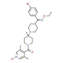 ChemSpider 2D Image | {4-[(Z)-(4-Bromophenyl)(ethoxyimino)methyl]-4'-methyl-1,4'-bipiperidin-1'-yl}(3,5-dimethyl-1-oxido-4-pyridinyl)methanone | C28H37BrN4O3