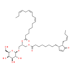ChemSpider 2D Image | 1-(9S,13S,12-oxophytodienoyl)-2-(7Z,10Z,13Z)-hexadecatrienoyl-3-(beta-D-galactosyl)-sn-glycerol | C43H68O11