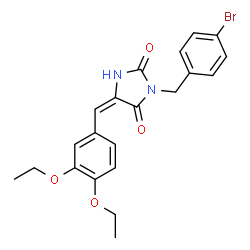 ChemSpider 2D Image | (5E)-3-(4-Bromobenzyl)-5-(3,4-diethoxybenzylidene)-2,4-imidazolidinedione | C21H21BrN2O4