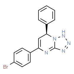 ChemSpider 2D Image | (7S)-5-(4-Bromophenyl)-7-phenyl-1,7-dihydrotetrazolo[1,5-a]pyrimidine | C16H12BrN5