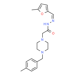 ChemSpider 2D Image | 2-[4-(4-Methylbenzyl)-1-piperazinyl]-N'-[(Z)-(5-methyl-2-furyl)methylene]acetohydrazide | C20H26N4O2