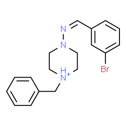 ChemSpider 2D Image | 1-Benzyl-4-[(Z)-(3-bromobenzylidene)amino]piperazin-1-ium | C18H21BrN3