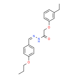 ChemSpider 2D Image | 2-(3-Ethylphenoxy)-N'-[(Z)-(4-propoxyphenyl)methylene]acetohydrazide | C20H24N2O3