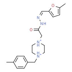 ChemSpider 2D Image | 1-(4-Methylbenzyl)-4-(2-{(2Z)-2-[(5-methyl-2-furyl)methylene]hydrazino}-2-oxoethyl)piperazinediium | C20H28N4O2
