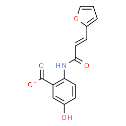 ChemSpider 2D Image | 2-{[(2E)-3-(2-Furyl)-2-propenoyl]amino}-5-hydroxybenzoate | C14H10NO5