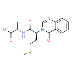 ChemSpider 2D Image | (2S)-2-{[(2S)-4-(Methylsulfanyl)-2-(4-oxo-3(4H)-quinazolinyl)butanoyl]amino}propanoate | C16H18N3O4S