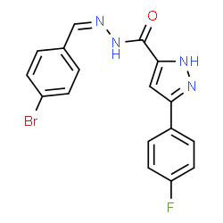 ChemSpider 2D Image | N'-[(Z)-(4-Bromophenyl)methylene]-3-(4-fluorophenyl)-1H-pyrazole-5-carbohydrazide | C17H12BrFN4O
