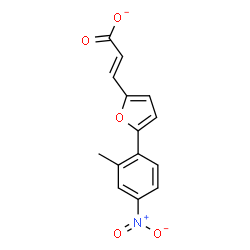 ChemSpider 2D Image | (2E)-3-[5-(2-Methyl-4-nitrophenyl)-2-furyl]acrylate | C14H10NO5