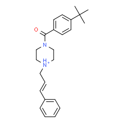 ChemSpider 2D Image | 4-[4-(2-Methyl-2-propanyl)benzoyl]-1-[(2E)-3-phenyl-2-propen-1-yl]piperazin-1-ium | C24H31N2O