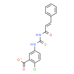 ChemSpider 2D Image | 2-Chloro-5-({[(2E)-3-phenyl-2-propenoyl]carbamothioyl}amino)benzoate | C17H12ClN2O3S