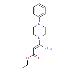 ChemSpider 2D Image | Ethyl (2E)-3-amino-3-(4-phenyl-1-piperazinyl)acrylate | C15H21N3O2