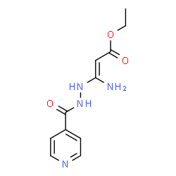 ChemSpider 2D Image | Ethyl (2E)-3-amino-3-(2-isonicotinoylhydrazino)acrylate | C11H14N4O3