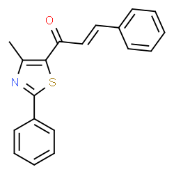 ChemSpider 2D Image | (2E)-1-(4-Methyl-2-phenyl-1,3-thiazol-5-yl)-3-phenyl-2-propen-1-one | C19H15NOS