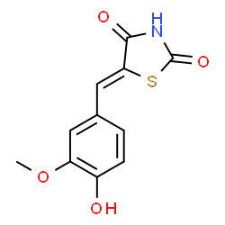 ChemSpider 2D Image | 5-(4-Hydroxy-3-methoxy-benzylidene)-thiazolidine-2,4-dione | C11H9NO4S