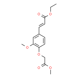 ChemSpider 2D Image | Ethyl (2E)-3-[3-methoxy-4-(2-methoxy-2-oxoethoxy)phenyl]acrylate | C15H18O6