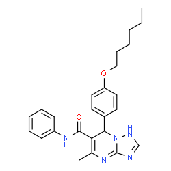 ChemSpider 2D Image | 7-[4-(Hexyloxy)phenyl]-5-methyl-N-phenyl-1,7-dihydro[1,2,4]triazolo[1,5-a]pyrimidine-6-carboxamide | C25H29N5O2