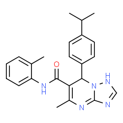ChemSpider 2D Image | 7-(4-Isopropylphenyl)-5-methyl-N-(2-methylphenyl)-1,7-dihydro[1,2,4]triazolo[1,5-a]pyrimidine-6-carboxamide | C23H25N5O