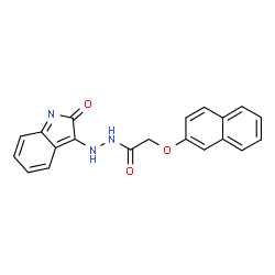 ChemSpider 2D Image | 2-(2-Naphthyloxy)-N'-(2-oxo-2H-indol-3-yl)acetohydrazide | C20H15N3O3