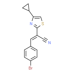 ChemSpider 2D Image | (2E)-3-(4-Bromophenyl)-2-(4-cyclopropyl-1,3-thiazol-2-yl)acrylonitrile | C15H11BrN2S
