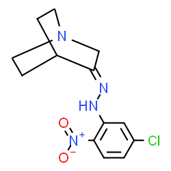 ChemSpider 2D Image | (3E)-3-[(5-Chloro-2-nitrophenyl)hydrazono]quinuclidine | C13H15ClN4O2