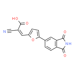 ChemSpider 2D Image | (2Z)-2-Cyano-3-[5-(1,3-dioxo-2,3-dihydro-1H-isoindol-5-yl)-2-furyl]acrylic acid | C16H8N2O5